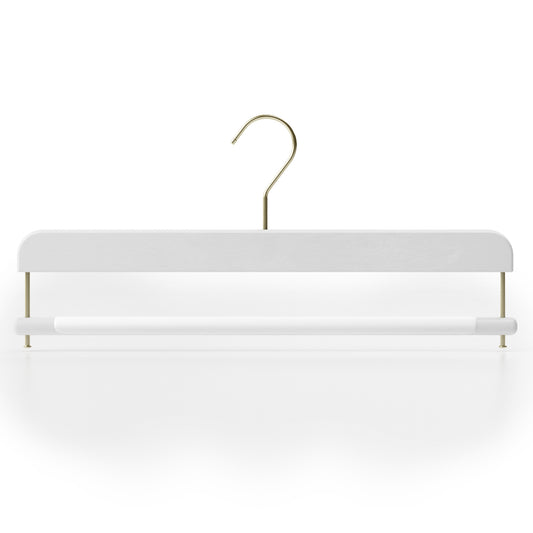 White brass-finish tailored trouser hangers - Pack of 10 pieces