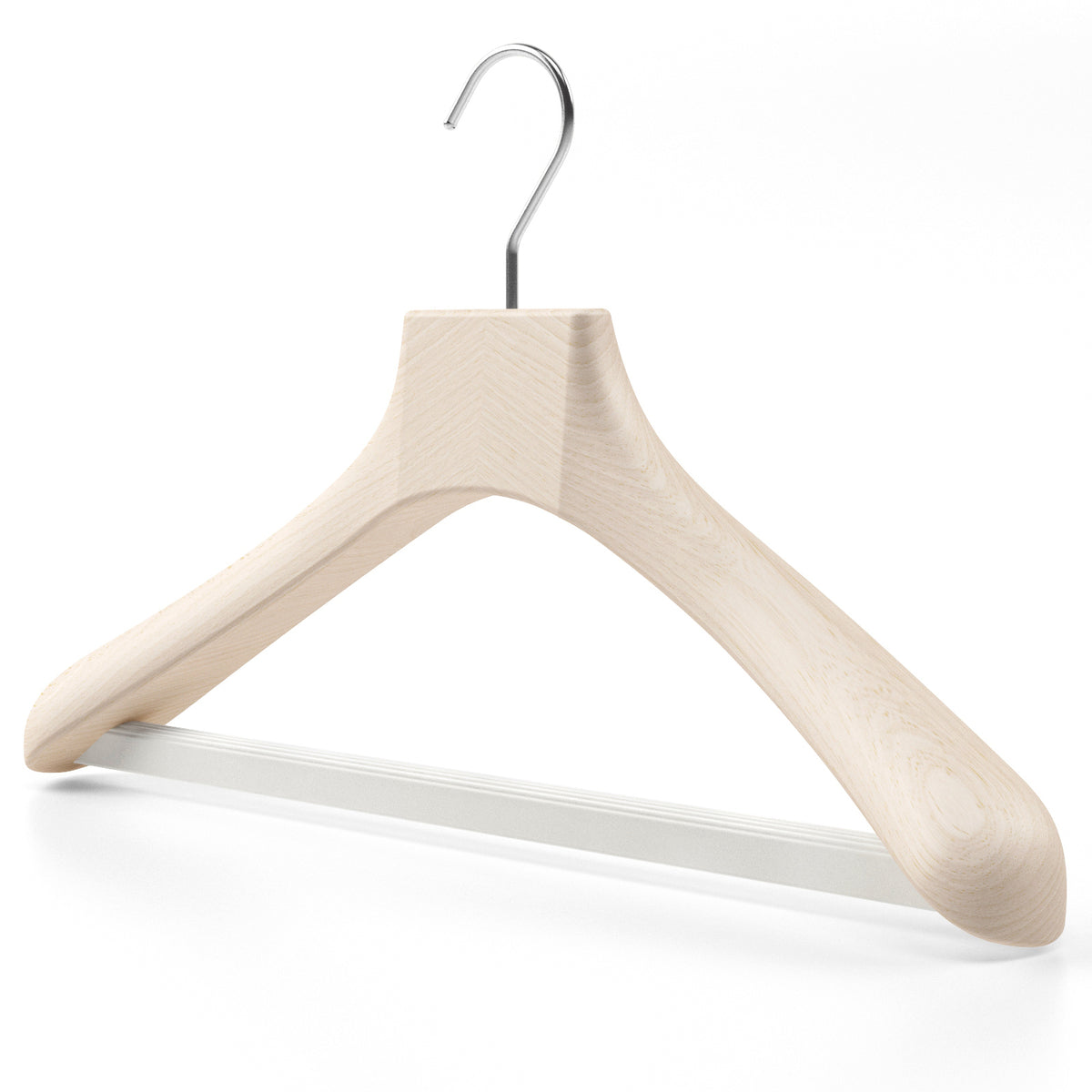 Wooden outerwear hangers with bar - Pack of 5 pieces