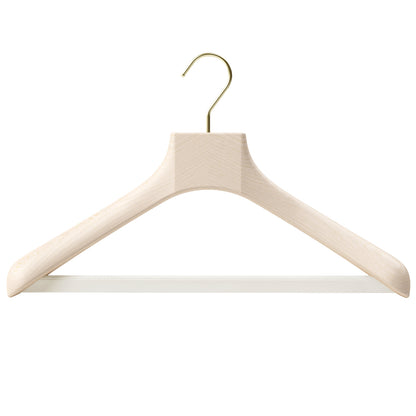 Wooden outerwear hangers with bar - Pack of 5 pieces