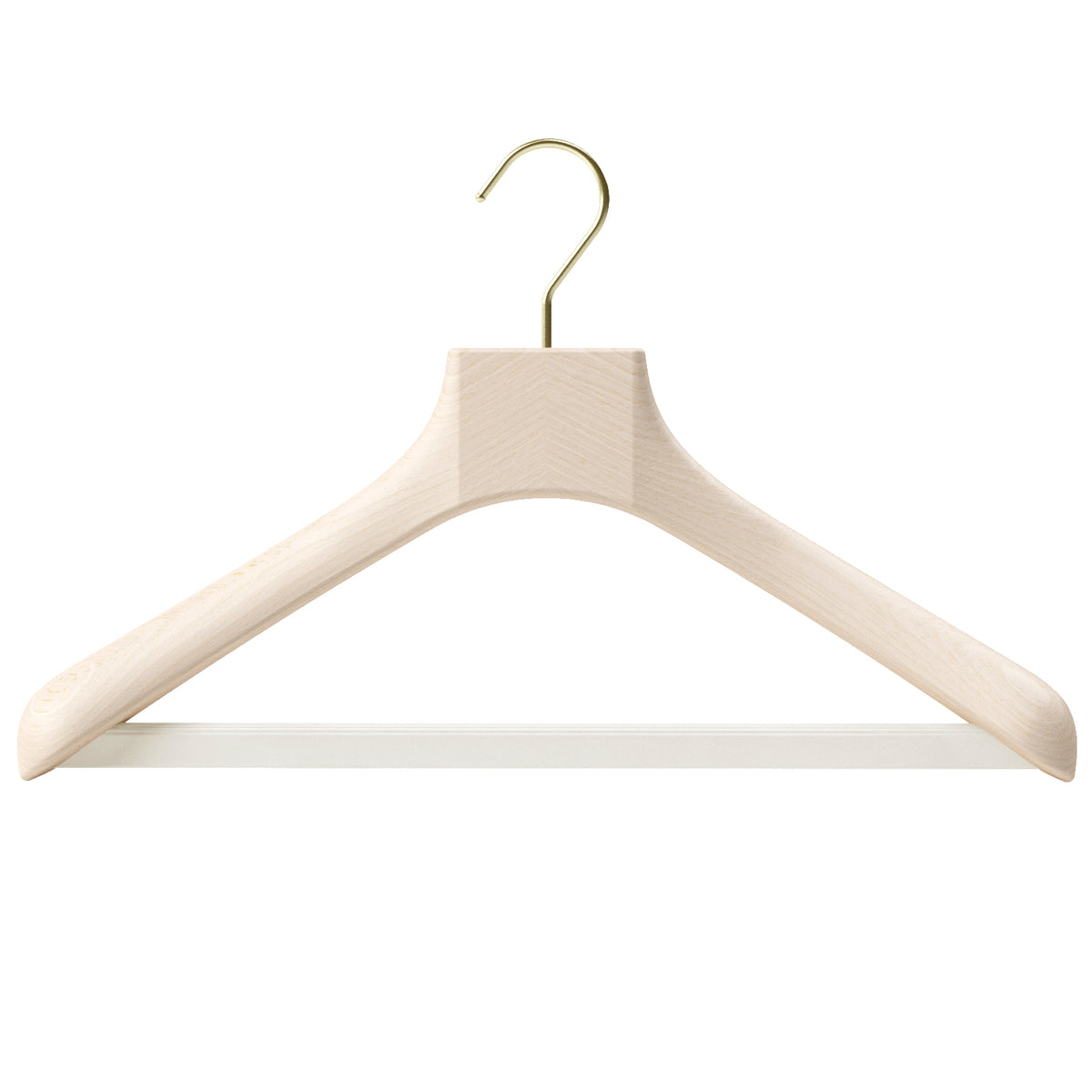 Wooden outerwear hangers with bar - Pack of 5 pieces
