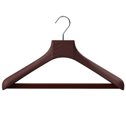 Wooden outerwear hangers with bar - Pack of 5 pieces
