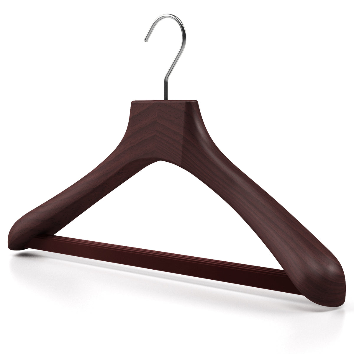 Wooden outerwear hangers with bar - Pack of 5 pieces