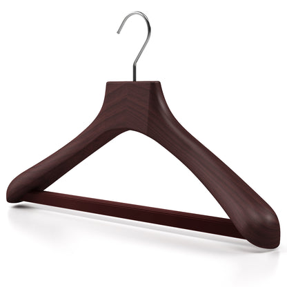 Wooden outerwear hangers with bar - Pack of 5 pieces