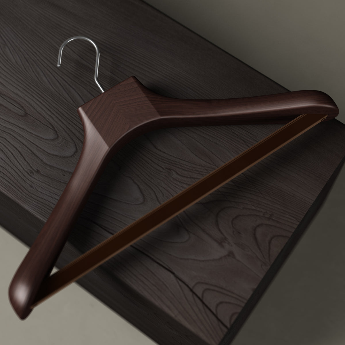 Wooden outerwear hangers with bar - Pack of 5 pieces