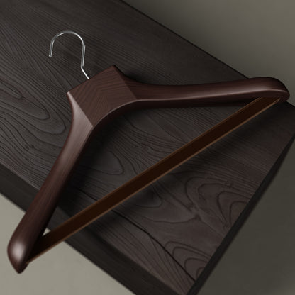 Wooden outerwear hangers with bar - Pack of 5 pieces