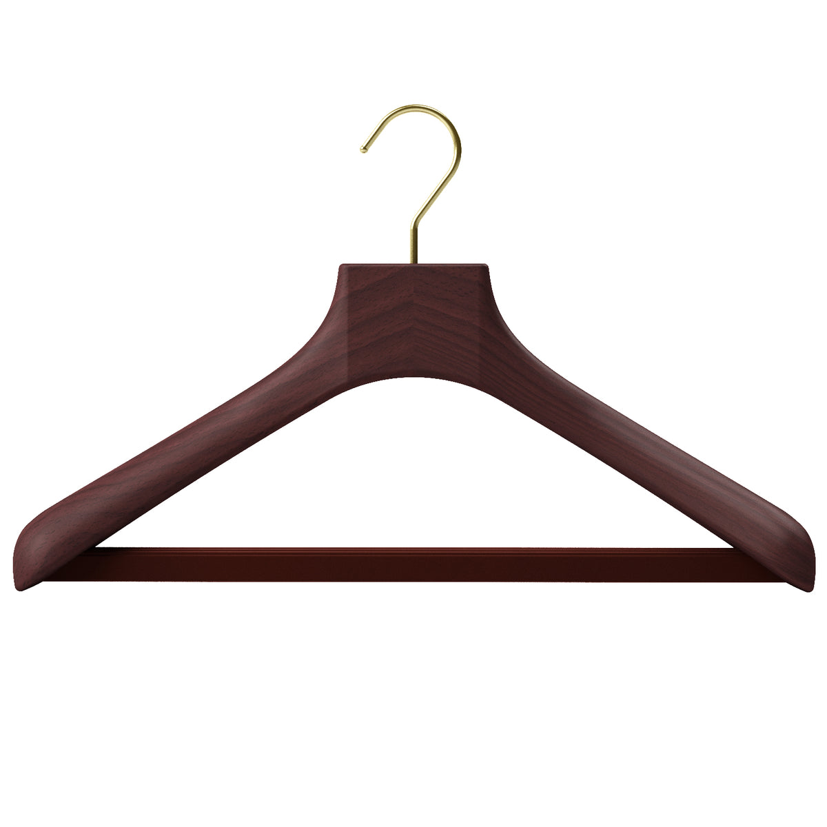 Wooden outerwear hangers with bar - Pack of 5 pieces