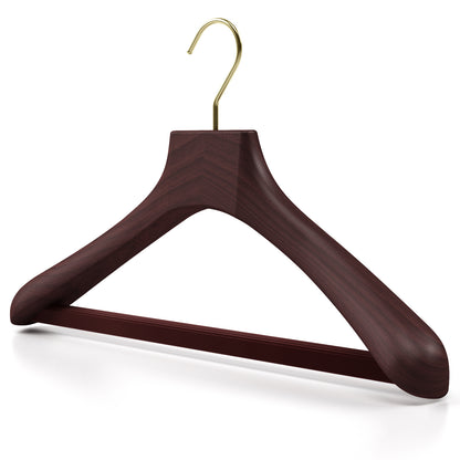 Wooden outerwear hangers with bar - Pack of 5 pieces