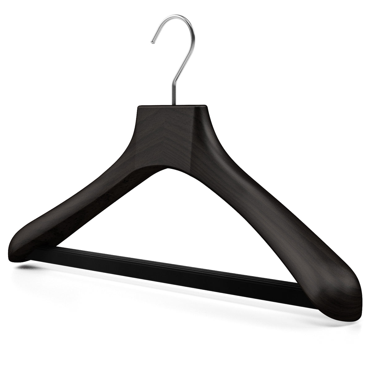 Wooden outerwear hangers with bar - Pack of 5 pieces
