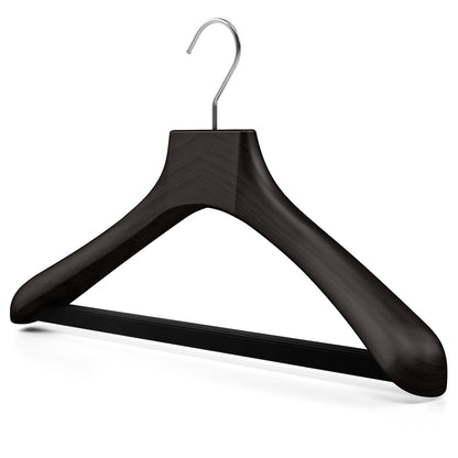 Wooden outerwear hangers with bar - Pack of 5 pieces