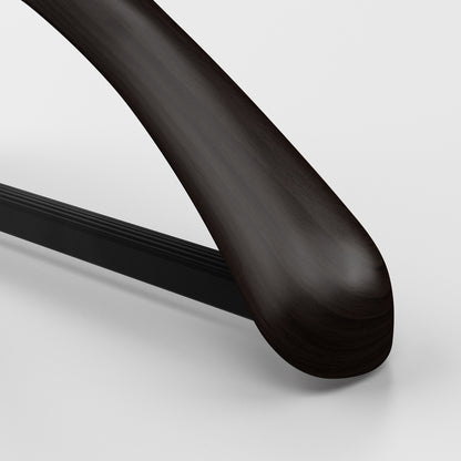 Wooden outerwear hangers with bar - Pack of 5 pieces