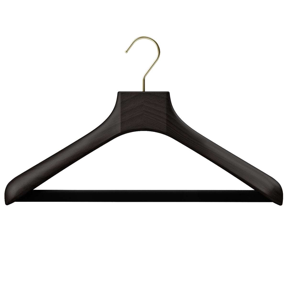 Wooden outerwear hangers with bar - Pack of 5 pieces