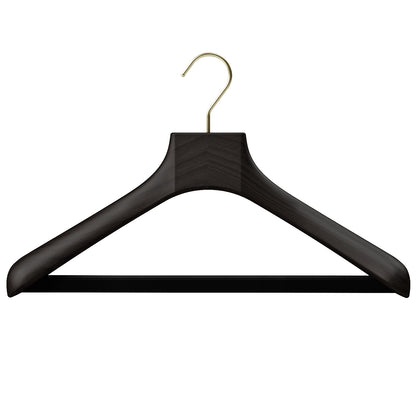Wooden outerwear hangers with bar - Pack of 5 pieces