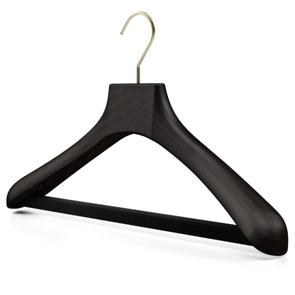 Wooden outerwear hangers with bar - Pack of 5 pieces