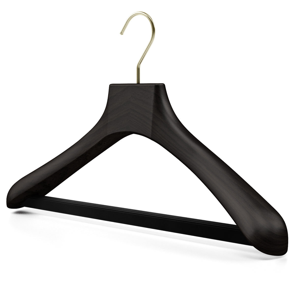Wooden outerwear hangers with bar - Pack of 5 pieces
